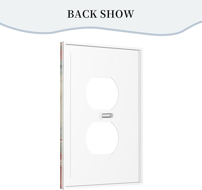 Colorful Feathers Blue Red Light Switch Cover 1 Gang Outlet Plate Single Duplex Wall Plate Covers Decorative Switchplate Covers Electrical Faceplate for Home Decor