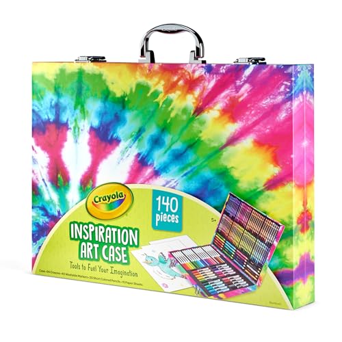 Crayola Inspiration Art Case Coloring Set - Tie-Dye (140ct), Essential Easter Basket Stuffers, Art Supplies Set For Kids, Travel Drawing Kit, Gift for Girls & Boys, Ages 5+ [Amazon Exclusive]