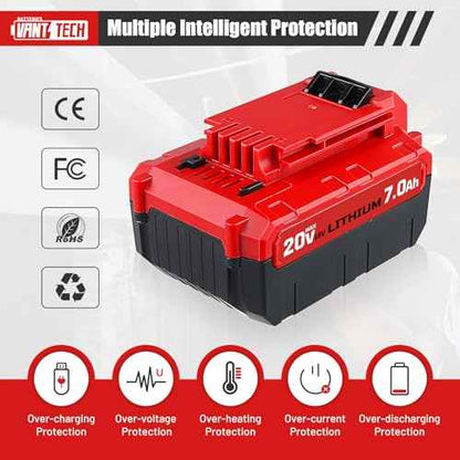 VANTTECH 2Pack 7.0Ah PCC685L Replacement for Porter Cable 20V Lithium Battery PCC680L PCC685LP PCC682L PCC681L PCC680LP PCC640 PCC600 PCCK602L2 Compatible with Porter Cable 20V Cordless Tools