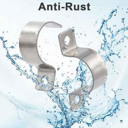1/4 Inch Stainless Steel Conduit Clamps 2 Hole Pipe Clamps U Pipe Bracket Conduit Fixing Clips, Universal Clamp for Cylindrical Components - Fits OD 6 mm (Approx. 1/4") | 20 Pcs