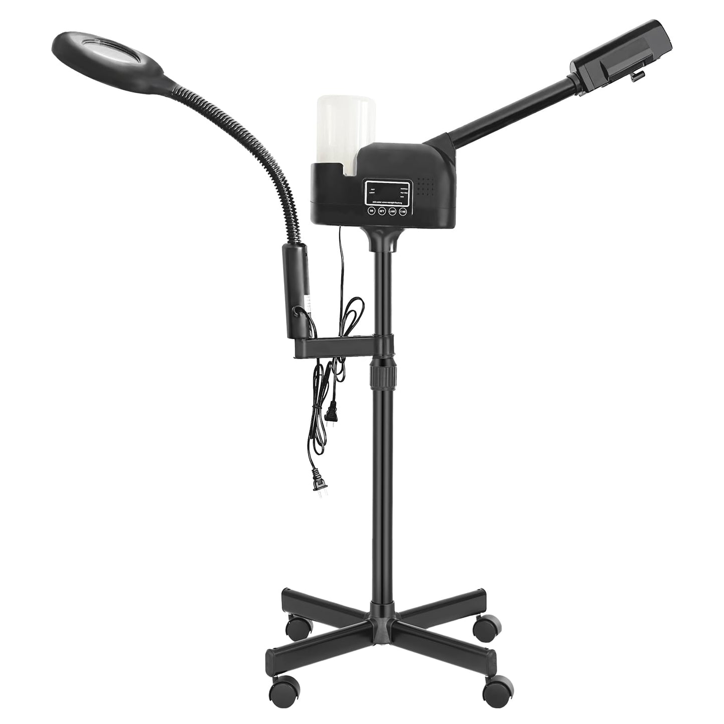 Professional Facial Steamer 3 in 1 Steamer for Face with Hot & Cold Nozzle 5X LED Magnifying Lamp Facial Steamer for Esthetician Beauty Face Equipment Use at Home or Salon