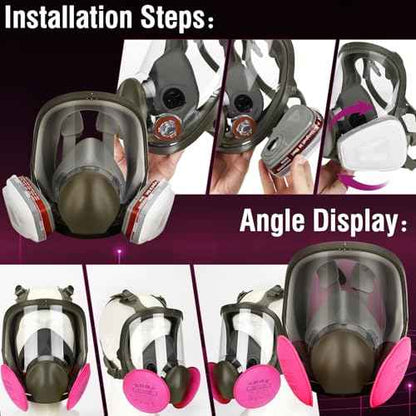 Full Face Respirator Mask - Gas Masks Survival Nuclear and Chemical for Asbestos, Fume, Resin, Dust and Chemical