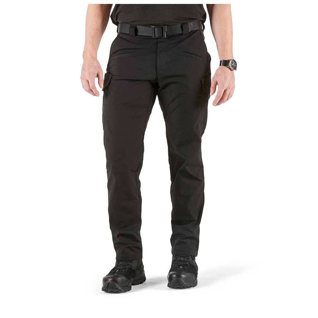 5.11 Tactical Men's Icon Professional Work Cargo Pants, Straight Fit, Modern Look, 8 Pockets, Style 74521ABR, Black, 38W x 30L