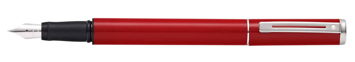 Sheaffer Pop Glossy Red Fountain Pen with Chrome Trim and Medium Nib
