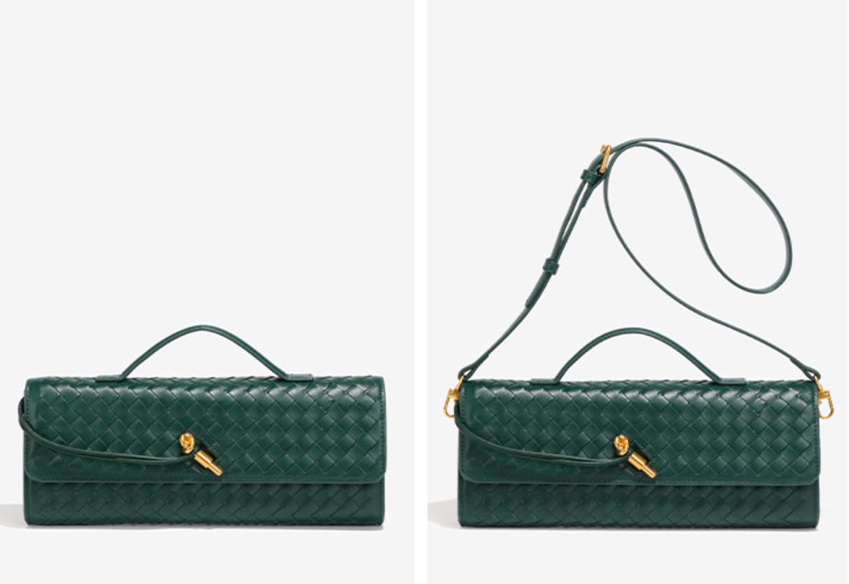 Upbull Trendy Woven Evening Clutch Purses Women Underarm Shoulder Handbag Cute Satchels Crossbody Purse PU Leather Wallet