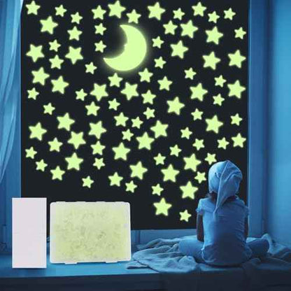 201 Glow in The Dark Stars for Ceiling with Moon, 3 Sizes of Glowing Stars Stickers Kit for Kids Bedroom, Christmas Stocking Stuffers, Wall Decals, Room D?cor