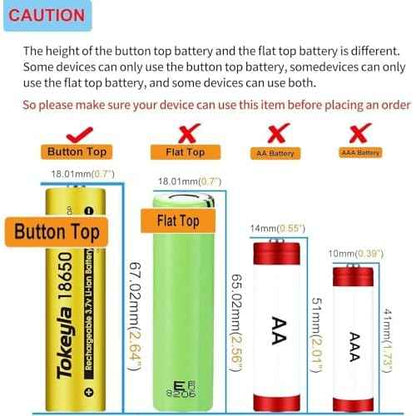 4 Pack 3.7 Volt Button Top Rechargeable Batteries and 18650 Battery Charger,Lithium Battery 4000mAh for Flashlights, Headlamps, Doorbells, RC Cars,Outdoor Garden Lights£¨Battery and Charger£©