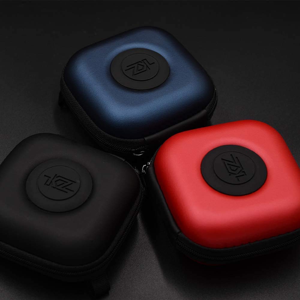 KZ Earphone Case Zipper Headphone Bag USB Cable Accessories Pouch for KZ ZS10 Pro ZSN ED9 ZST Protective Storage Portable Earbuds Carrying Box (2 Pieces Black)