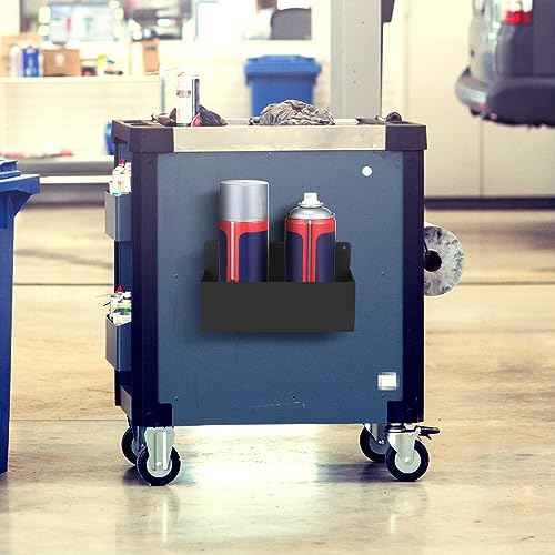 Gisafai 2 Pcs Magnetic Aerosol Spray Can Holder Heavy Duty Magnet Toolbox Bottle Holder Easy Install Spray Can Organizer Wall Mounted Bottle Rack for Garage(8.27 x 3.15 x 4.33 Inch,Black)