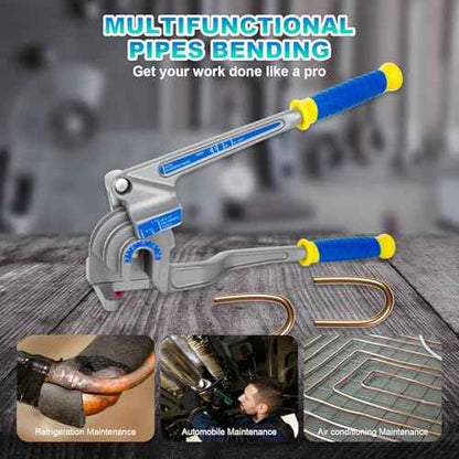 3 in 1 Manual Level Tube Bender, Pipe Tube Bender, 1/4", 3/8", 1/2" OD180¡Æ Copper Aluminum Pipes Bending Tools for HVAC Air Conditioning