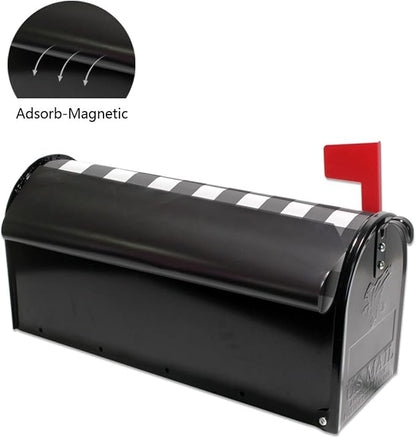 Kcldeci Custom Address Mailbox Covers Magnetic - Personalized Mailbox Magnet Decor Black Plaid Standard Size 21x18