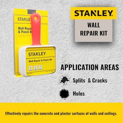 Stanley S 552 Drywall Patch Repair Kit -1x9.5 Fl Oz., Complete Drywall Patch Solution for Home DIY, Includes Wall Hole Filler, Spackle Wall Repair and Putty Hole Repair - 1 Pack
