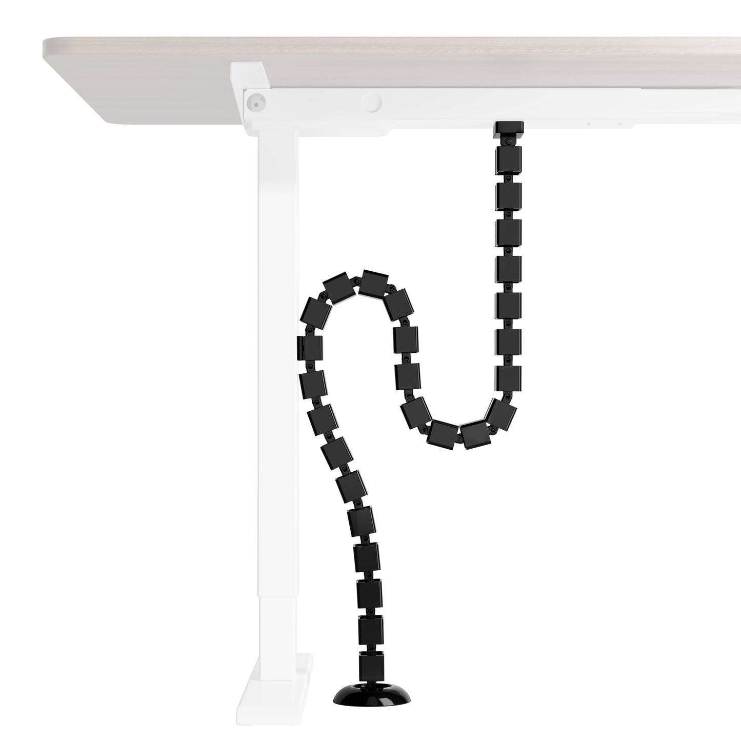 PEGZONE Under Desk Cable Management Spine – Flexible Cable Snake Organizer for Standing Desk, Tool-Free Magnetic Vertebrae Wire Management for 0.4"-2" Table, Black