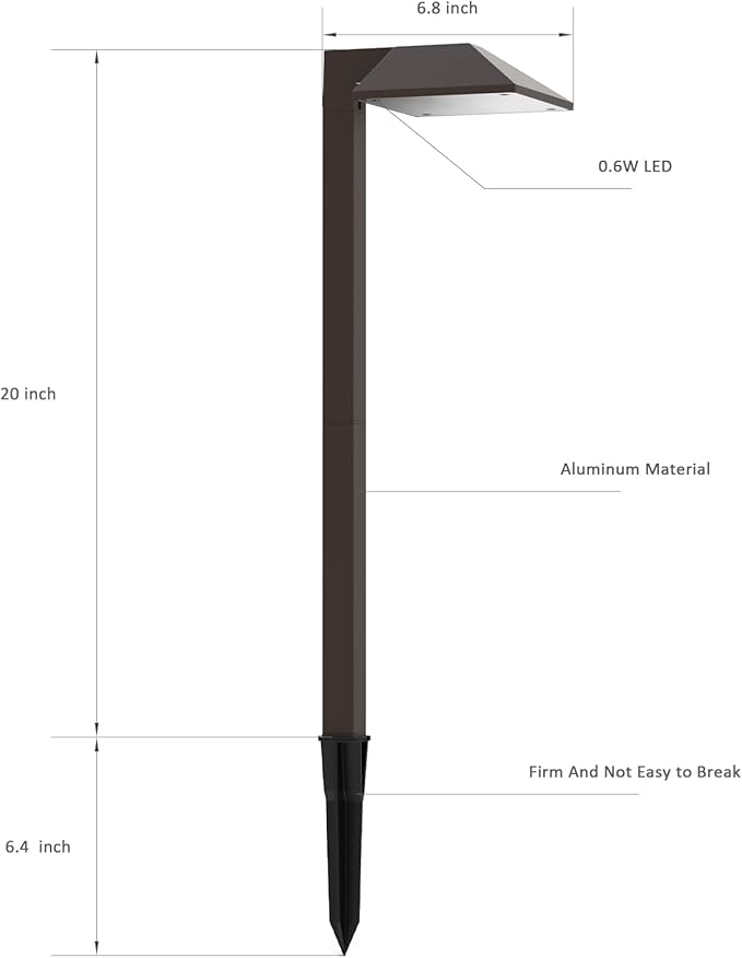 Malibu Lighting 8409210101 Malibu Landscape Lighting, 0.6W Low Voltage Equinox LED Path Light Charcoal Brown