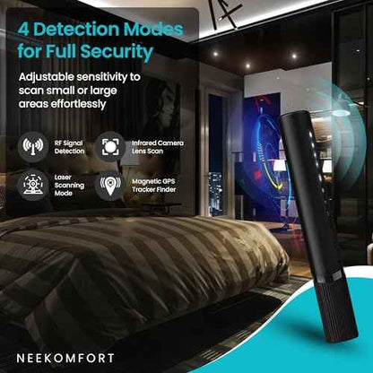 Hidden Camera Detectors and GPS Tracker Detector with RF Signal Scanner, Advanced Hidden Bug and Camera Finder, Anti Spy Bug Detector and GPS Detector for Home, Office, Car, Hotel, and Travel Security