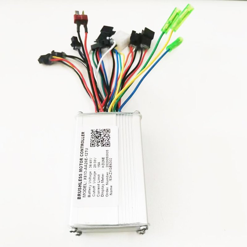 NULKOMMA Electric Bicycle Controller X813-AA26E-12TU DC36/48V 15A Brushless Motor Controller for E-Bike Scooter Mountain Bike