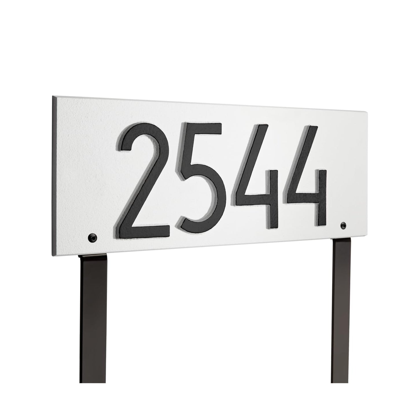 Whitehall Personalized Cast Metal Lawn Mounted Address Sign - The Mid-Century Modern Rectangle Plaque. Made in the USA. Display your address Custom house number sign.