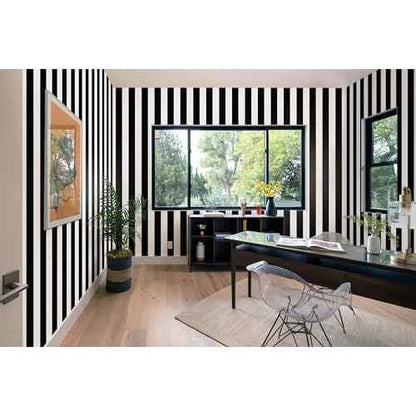 Guvana Stripe Black and White Peel and Stick Wallpaper Self-Adhesive Wallpaper 118"x17.7" Removable Contact Paper Waterproof Wall Paper Decorative Wall Covering Cabinets Shelves Drawer Liner Vinyl