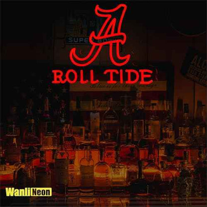 Roll Tide Neon Sign for Wall Decor, Football LED Lights Signs Sign for Bar Man Cave Bedroom Home Bar Shop Pub Bistro Party Hotel Game Room Decor Gifts, USB Powered