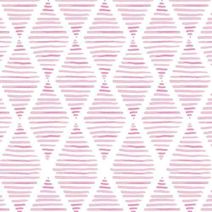Modern White and Pink Peel and Stick Wallpaper 17.7"x120" Stripe Diamond Wallpaper Vinyl Waterproof Contact Paper Shelf Paper Drawer Liner Roll for Bedroom Living Room