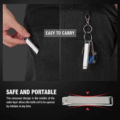 Folding Scalpel Pocket Knife, EDC Utility Surgical Knives With 10pcs #24 Replaceable Razor Blades for Outdoor Hunting Everyday Carry, Small Knife Collection Unique Gift for Men Women