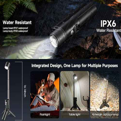 AsFrost Flashlight Mini Camping Lights,4500mAh Rechargeable LED Bright Flash Light Camp Lantern, 180¡ÆFlip Double Lamp 8-Light Mode Waterproof Flashlight for Outdoor Home Emergency, Gift for Men Women