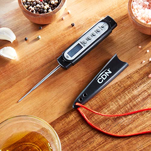 CDN Digital Thermometer | NSF Certified | ProAccurate® | 5" Stem with Protective Sheath | For Meat, Poultry, Candy | Easy One-Button Operation | DT392