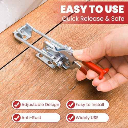 8 Pack Heavy Duty Toggle Clamp Latches 431 Type, 2000Lbs Holding Capacity Adjustable Latch U Bolt Self Lock Toggle Latch Smoker Lid Latch for Tire Carrier Latch Trailer Latch Door Latch Hardware