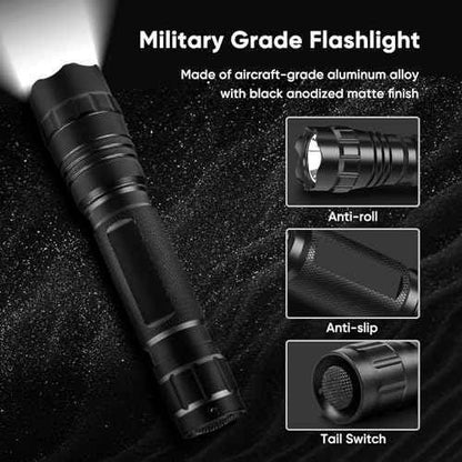 WINDFIRE 2200 Lumens LED Weapon Light Tactical Flashlight Rifle Lights Matte Black with Quick Release Picatinny Rail Offset Mount, Remote Pressure Switch