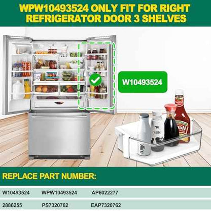 Upgraded WPW10493524 Refrigerator Door Bin Replacement, Compatible With Whirlpool Refrigerator Shelf Parts W10493524 Bin Bucket WRF736SDAM13 WRF736SDAM14 WRF736SDAM11 Shelves