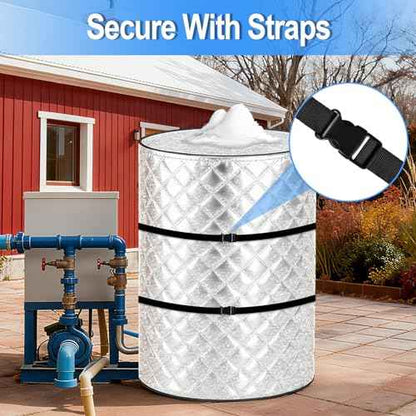 Round Well Pressure Tank Cover, Water Well Tank Covers Insulated, Insulated Well Pump Cover, 3 Layers Water Tank Insulation Blanket for Winter Freeze Proof, 28"Dia x 64"H
