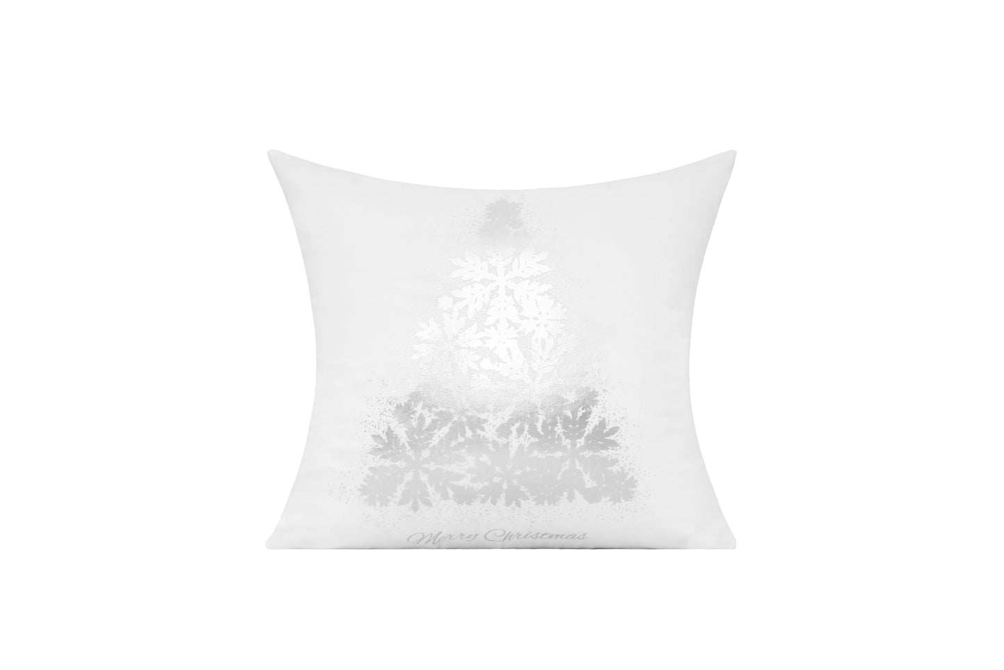 All Smiles White Silver Christmas Throw Pillow Covers Cases 18X18 Set of 4 Winter Xmas Navidad Decorations Indoor Home Holiday Décor Ornaments Velvet Cushion for Sofa Tree Snowflake Reindeer