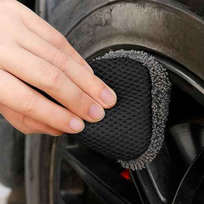 3 PCS Tire Shine Applicator Sponges, Microfiber Tire Brightener Applicator Pad Durable and Reusable Tires Dressing Applicators Pad, Tires Applicator-Pad for Car Detailing Cleaning Sealant Conditioner