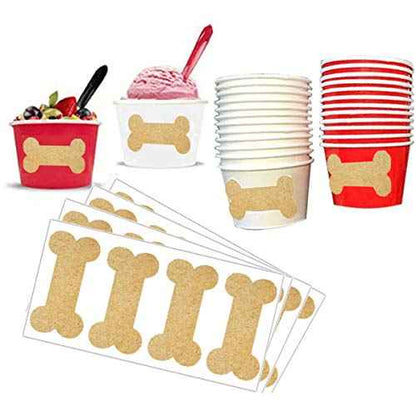 Kraft Dog Bone Labels, 2.75" x 1.5" Inches Wall Decor Dog Party Decorations Wall Stickers for Kids Boy Girls Room Decoration,Nursery Decals Wall Decor Easy Paste Removable £¨120 Pcs£©
