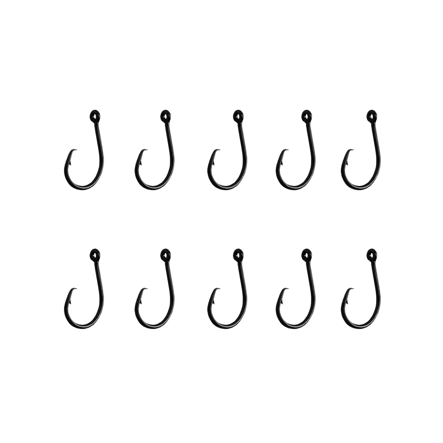10PCS High-Carbon Steel Circle Hooks Barbed Fishing Hooks with Holes, Freshwater and Saltwater Fishing Hooks for Tuna, Catfish, Bass (#4)