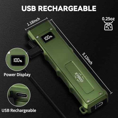 EDC Flashlight Rechargeable 2Pack, 9Mode Flat Flashlights High Lumens, LED Flashlight EDC, Small Flashlights Mini, Portable Pocket Flash Lights with UV Light, Magnetic Bright Flash Light for Working