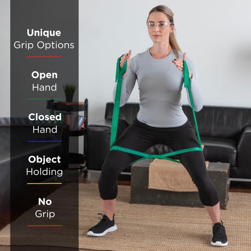 THERABAND CLX Resistance Band with Loops, Fitness Band for Home Exercise and Full Body Workouts, Portable Gym Equipment, Gift for Athletes, Individual 5 Foot Band, Green, Heavy, Level 4