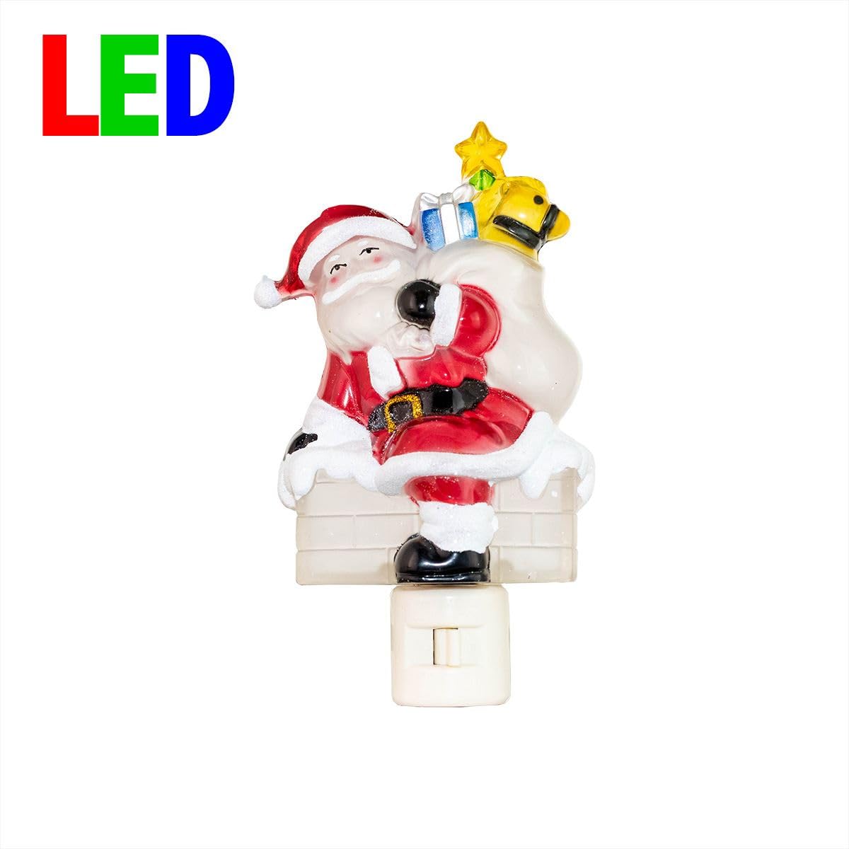 Novelty Lights LED Lamp Santa Claus Christmas Decoration Night Light with Swivel Plug