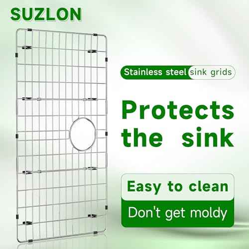 27-9/16" x 14-9/16" Sink Protectors for Kitchen Sink, Metal Sink Rack for Bottom of Sink Rear Drain, Stainless Steel Sink Protector for Kitchen (Silver, Separable,27-9/16" x 14-9/16", Rear Drain)