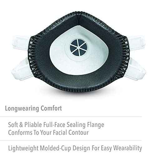 Honeywell Safety Products SAF-T-Fit Plus Disposable Lead Paint Removal P100 Respirator Mask with Exhalation Valve, 1-Pack (RWS-54020)