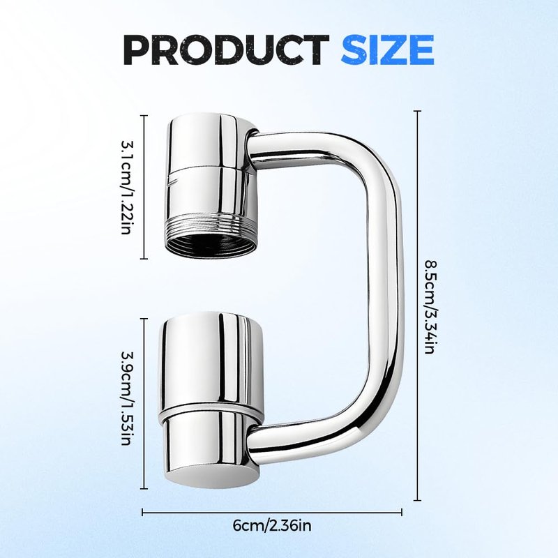 Rotatable Faucet Aerator Extension, 2026 New Universal Sink Faucet 1440° Rotatable Faucet Aerator Extension, U Shaped Faucet Extender, 360° Rotating Faucet Extender for Bathroom Sink/Kitchen (3 PCS)