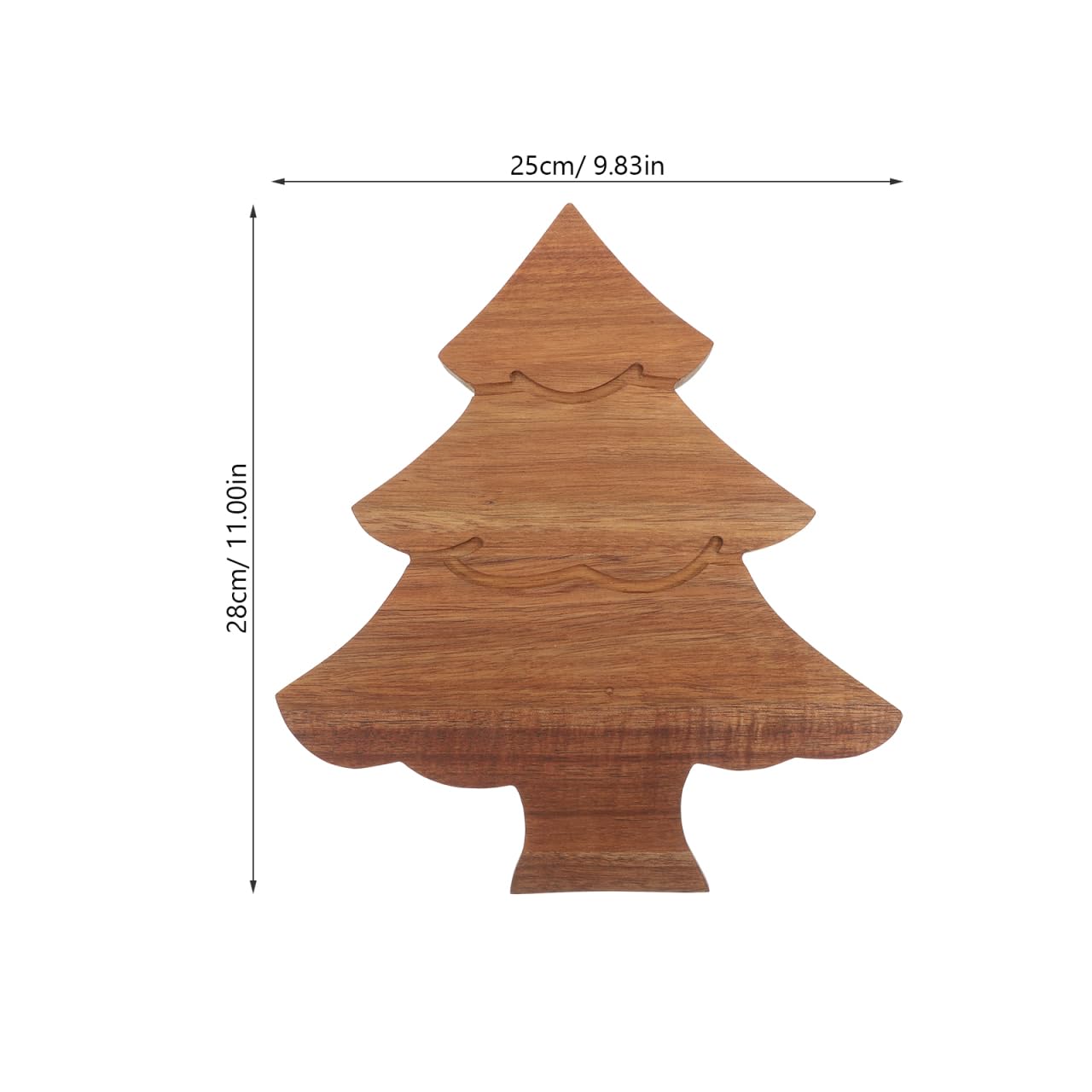 JECOMPRIS Wooden Christmas Tree Shaped Board: 11x9.8in Xmas Tree Serving Tray for Holiday - Charcuterie Board with Handle for Pizza Butcher Block Cheese Vegetables Fruit Salad