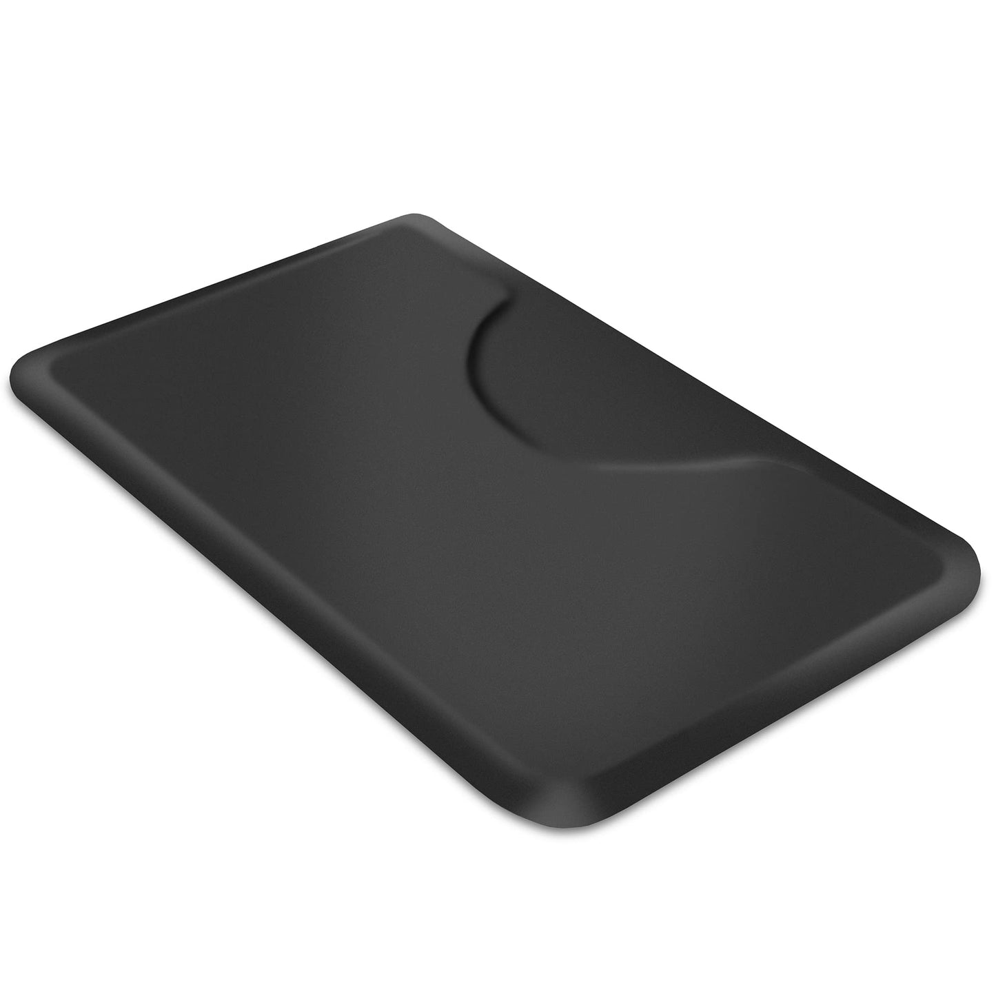 Saloniture 3 ft. x 5 ft. Salon & Barber Shop Chair Anti-Fatigue Floor Mat - Black Rectangle - 7/8 in. Thick