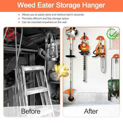 Weed Eater Rack Garage Wall Organizer, Garage Tool Organizer Weedeater Hanger Wall Mount For String Trimmer Hanger, Hedge Trimmer Rack Garden Tool Organizer (2 Pack)