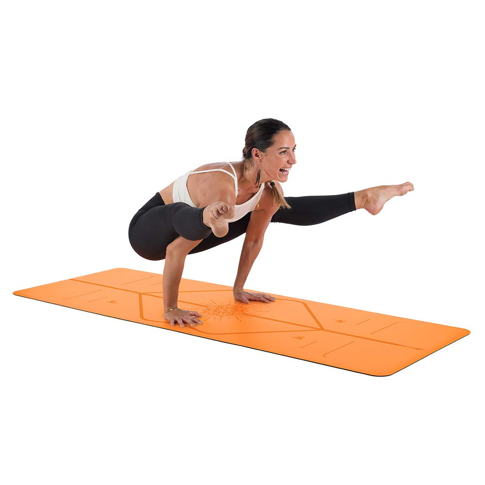 Liforme Travel Yoga mat – Patented Alignment System, Warrior-Like Grip, Non-Slip, Eco-Friendly, Ultra-Lightweight and Sweat Resistant, Made with Natural Rubber