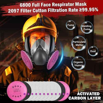 Respirator Gas Mask, Reusable Respirator Mask for Chemicals, Painting, Organic Vapors