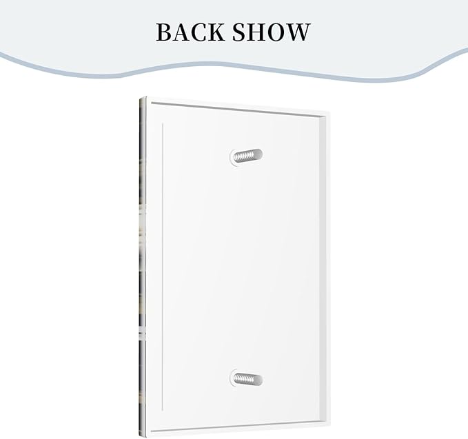 White Gold Blue Flower Light Switch Covers No Device Wall Plate 1 Gang Decorative Blank Switchplate Electrical Faceplate for Country Living Bedroom Decor