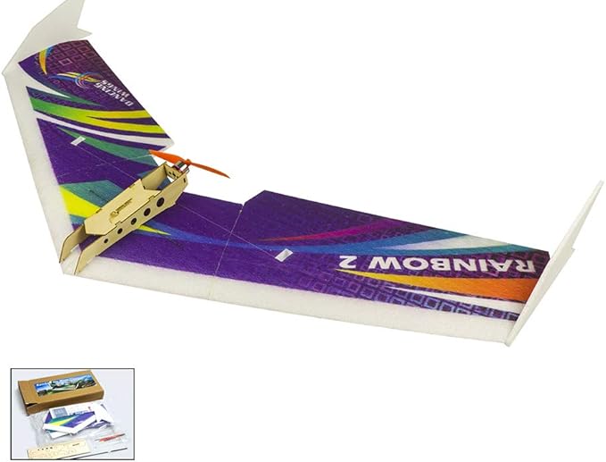 DW Hobby Electric Micro Flying Wing 1000mm Rainbow ZAGI Plane to Build (E0601)