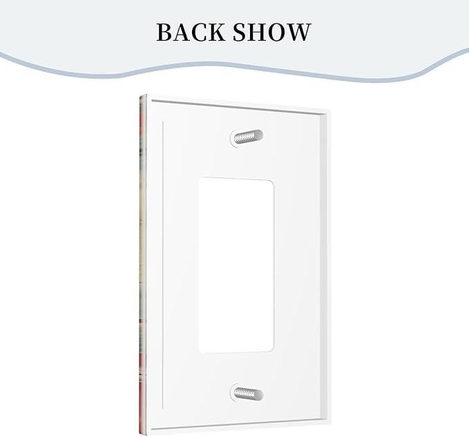 Colorful Feathers Blue Red Single Decora Outlet Wall Plate 1 Gang Rocker Decorative Switchplate Faceplate GFCI Light Switch Covers for Home Living Decor