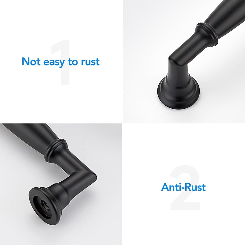 HOME EDIT 5 Pack 3-3/4 Inch Matte Black Cabinet Handles Solid Zinc Alloy Pulls for Kitchen, Dresser, Closet & Bathroom Cabinets Hardware